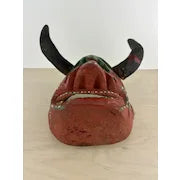 Vintage Hand Carved Wood Ceremonial Devil Mask from Mexico