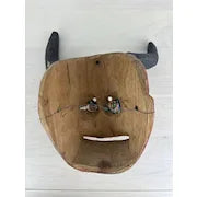 Vintage Hand Carved Wood Ceremonial Devil Mask from Mexico