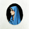 Vintage Hand Painted Virgin Mary Brooch