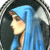 Vintage Hand Painted Virgin Mary Brooch