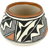 Vintage Isleta Pueblo Polychrome Pottery Bowl by Lucy Jojola