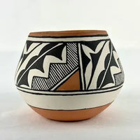 Vintage Isleta Pueblo Polychrome Pottery Bowl by Lucy Jojola