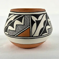 Vintage Isleta Pueblo Polychrome Pottery Bowl by Lucy Jojola