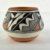 Vintage Isleta Pueblo Polychrome Pottery Bowl by Lucy Jojola