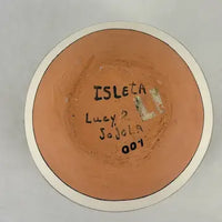 Vintage Isleta Pueblo Polychrome Pottery Bowl by Lucy Jojola