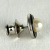 Vintage Japanese Black Onyx and Pearl Cufflinks and Tie Pin