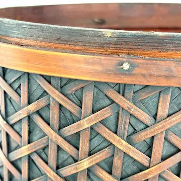 Vintage Japanese Rattan Bamboo Wedding Basket