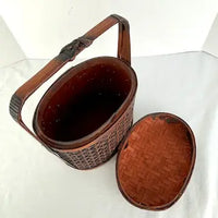 Vintage Japanese Rattan Bamboo Wedding Basket