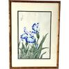 Vintage Japanese Woodblock Print Blue Irises by Eiichi Kotozuka