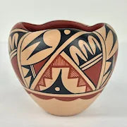 Vintage Jemez Pueblo Polychrome Pottery by C Laretto