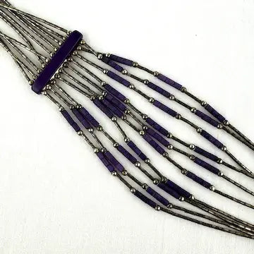 Vintage Liquid Silver and Sugilite Necklace