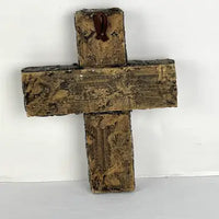 Vintage Mexican Folk Art Milagros Wood Cross