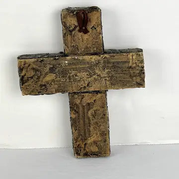 Vintage Mexican Folk Art Milagros Wood Cross