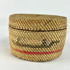 Vintage Miniature Hand Woven Nootka Basket with Canoes