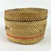 Vintage Miniature Hand Woven Nootka Basket with Canoes