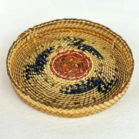 Vintage Miniature Hand Woven Nootka Basket with Canoes