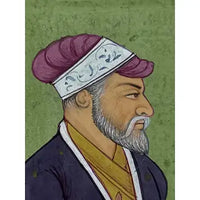 Vintage Moghul Miniature Painting of a Man of Royalty with White Doves