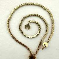 Vintage Monet Slide Chain Lariat Necklace and Bracelet