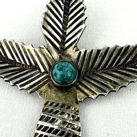 Vintage Native American Silver Palm Brooch Signed