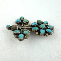 Vintage Native American Zuni Flower Pot Brooch