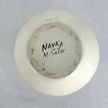 Vintage Navajo Feather Pottery signed M Saxon