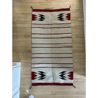 Vintage Navajo Hand Spun Wool Double Saddle Blanket