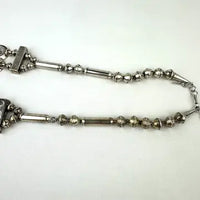 Vintage Navajo Sterling Silver Puffy Pillow Bead Necklace