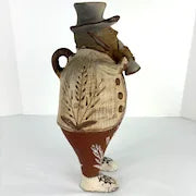 Vintage Peruvian Terra Cotta Folk Art Musician Pitcher