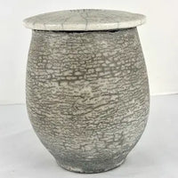 Vintage Raku White Crackle Glaze Studio Pottery Vase