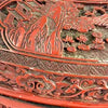 Vintage Round Lidded Red and Black Lacquer Chinese Box