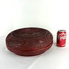 Vintage Round Lidded Red and Black Lacquer Chinese Box