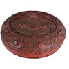 Vintage Round Lidded Red and Black Lacquer Chinese Box