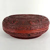 Vintage Round Lidded Red and Black Lacquer Chinese Box