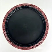 Vintage Round Lidded Red and Black Lacquer Chinese Box