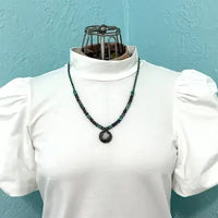 Vintage Silver Amethyst & Turquoise Necklace