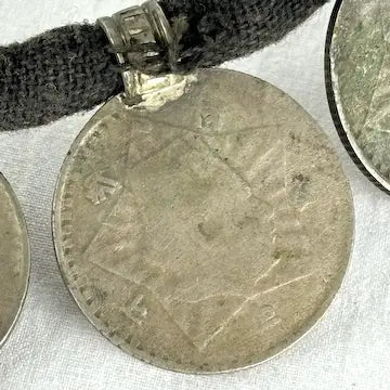 Vintage Sixteen Rupee Coin Tharu Necklace from Nepal