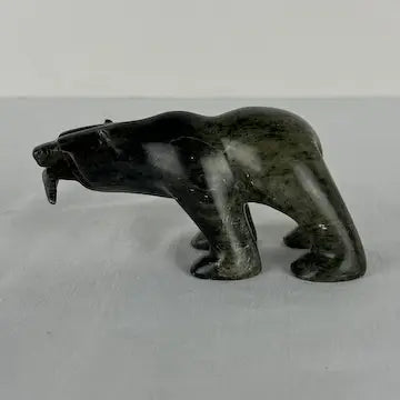 Vintage Soapstone Bear Carving by RFJ Noel Canada