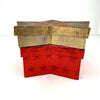 Vintage Star Shaped Christmas Boxes - Foil Wrapped and Hand Painted