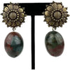 Vintage Stephen Dweck Bronzed Sterling and Jasper Drop Earrings