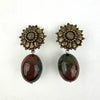 Vintage Stephen Dweck Bronzed Sterling and Jasper Drop Earrings