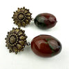 Vintage Stephen Dweck Bronzed Sterling and Jasper Drop Earrings