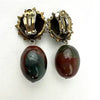 Vintage Stephen Dweck Bronzed Sterling and Jasper Drop Earrings