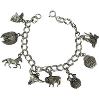 Vintage Sterling Charm Bracelet with Native American Charms