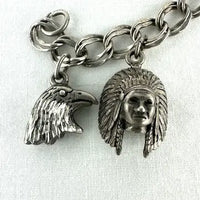 Vintage Sterling Charm Bracelet with Native American Charms