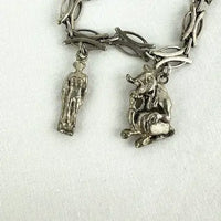 Vintage Sterling Charm Bracelet with Unique Links