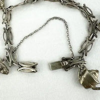 Vintage Sterling Charm Bracelet with Unique Links