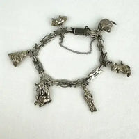 Vintage Sterling Charm Bracelet with Unique Links