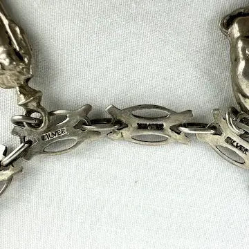 Vintage Sterling Charm Bracelet with Unique Links