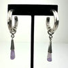 Vintage Sterling Silver Amethyst Briolette Hoop Earrings