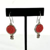 Vintage Sterling Silver Sajen Drop Earrings with Cinnabar and Garnets